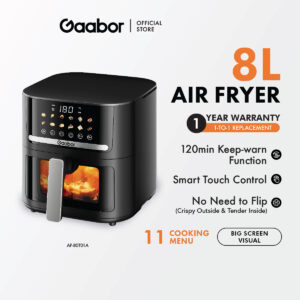 Gaabor 8L Large Capacity Air Fryer Non-Stick Coating Smart Touch Control Penggoreng Udara AF-80T01A
